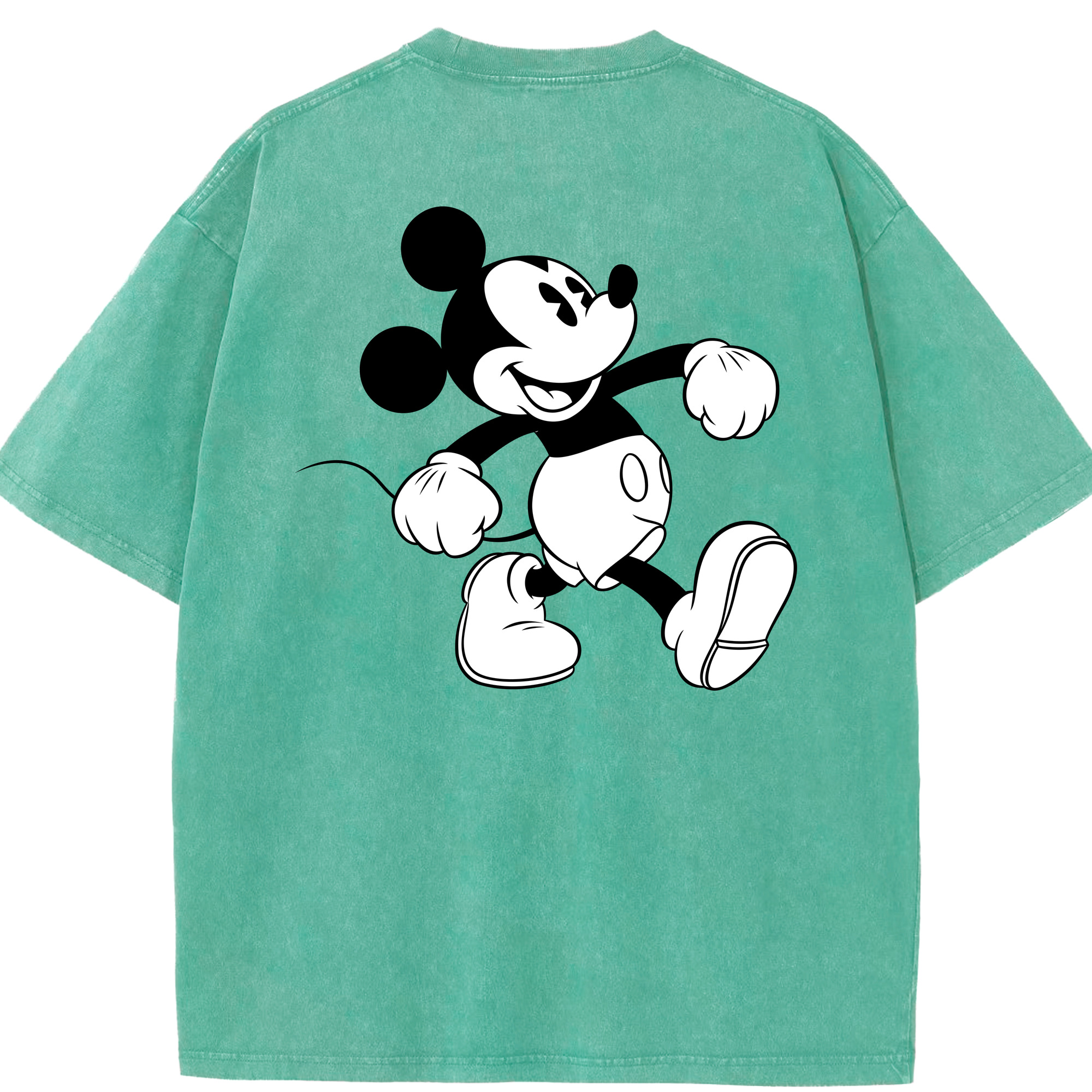 （画像用） ミッキーマウス Mickey Mouse 綿100% ヴィンテージ風 半袖Tシャツ（背面プリント）